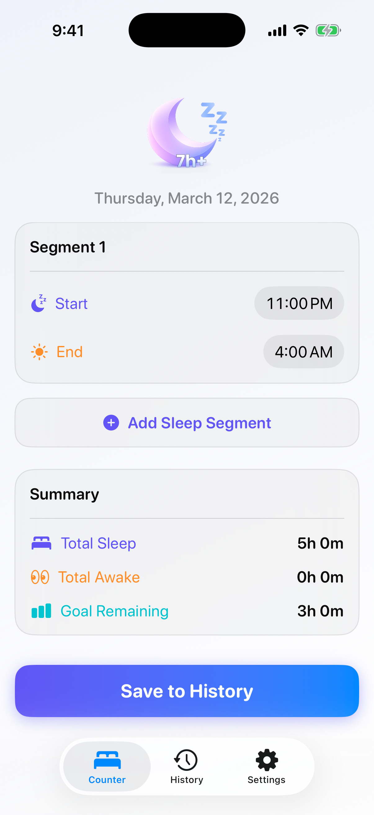 Main Dashboard Screen